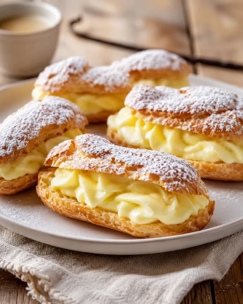 Éclair façon Tropézienne recette  moelleux et crème vanille