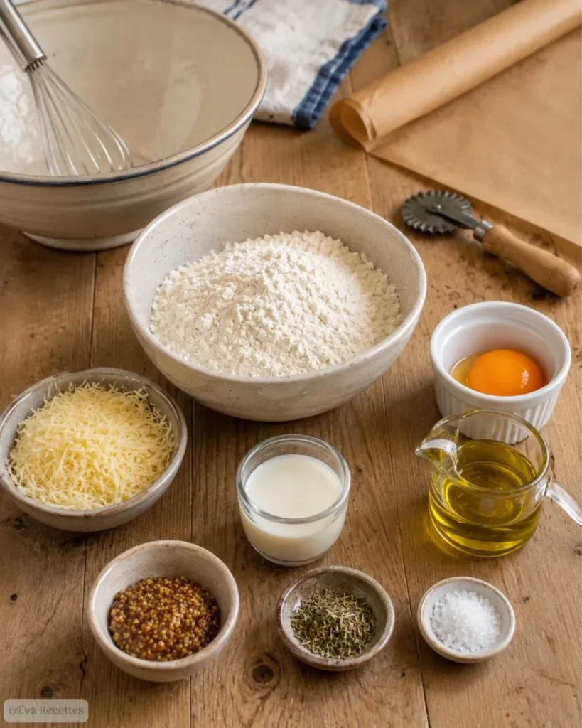 Ingredients Crackers Apéritifs Moutarde Comté
