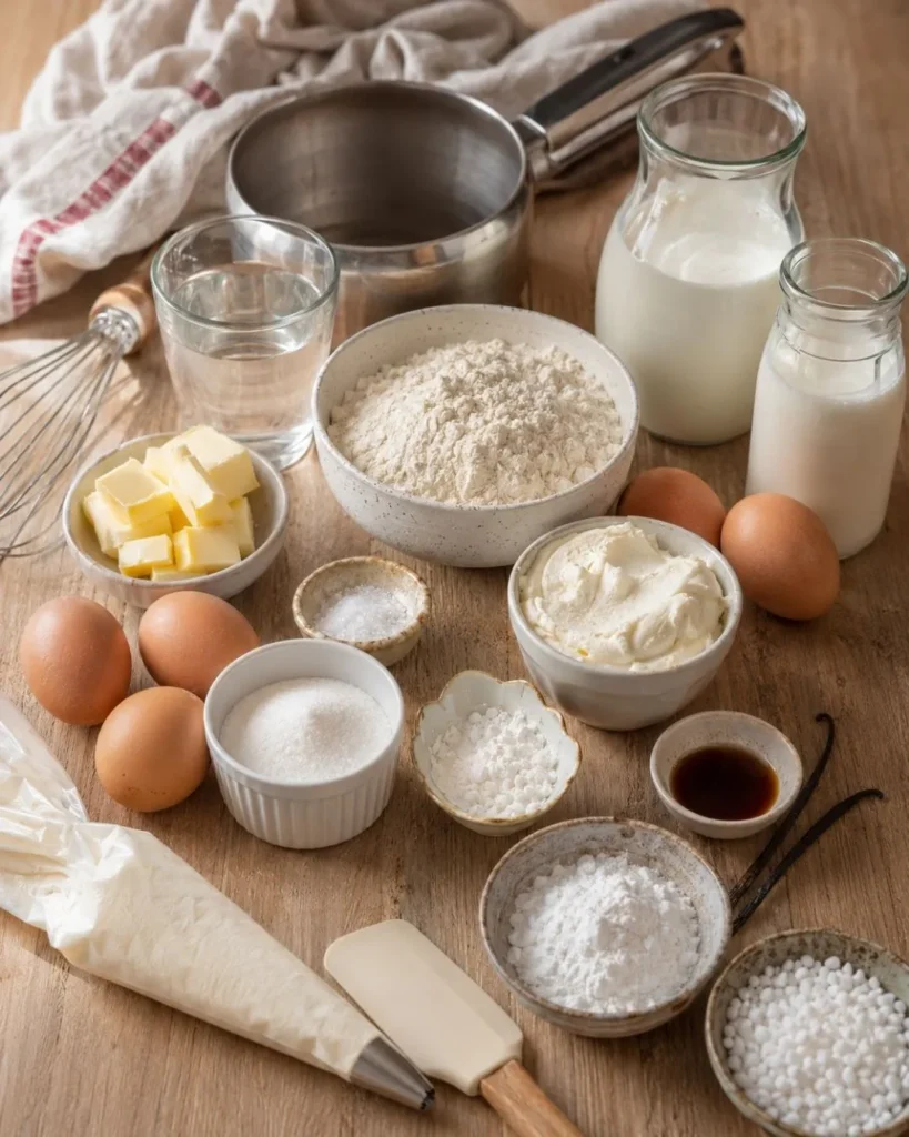 Ingredients Éclair façon Tropézienne recette moelleux et crème vanille