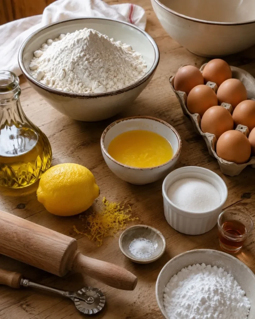Recette oreillettes fines et croustillantes 7 Ingredients des oreillettes fines et croustillantes