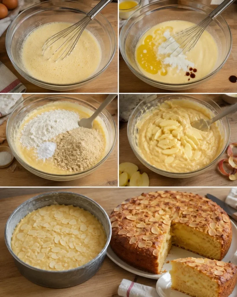 Gâteau moelleux aux pommes et amandes 8 Préparation du Gâteau moelleux aux pommes et amandes