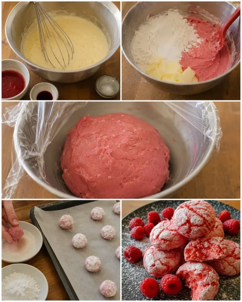 Craquelés à la framboise : recette facile et gourmande 7 Préparation Craquelés à la framboise