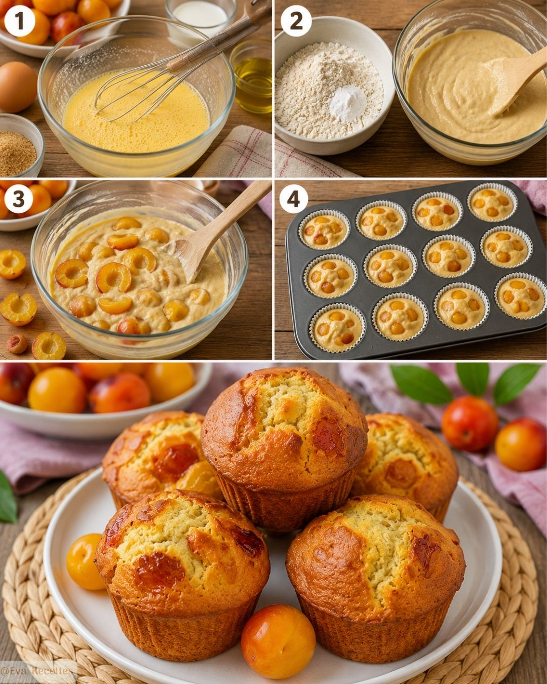Preparation Etape par Etape Muffins aux Mirabelles facile