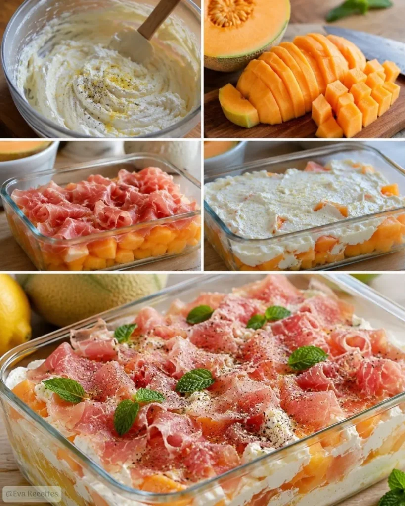 Tiramisu Melon Jambon Fromage Frais Recette Estivale 7 Préparation Tiramisu Melon Jambon Fromage Frais