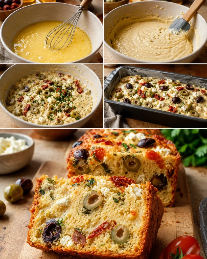 Cake Méditerranéen Tomates Séchées Feta Olives 5 Préparation du Cake Méditerranéen Tomates Séchées Feta Olives