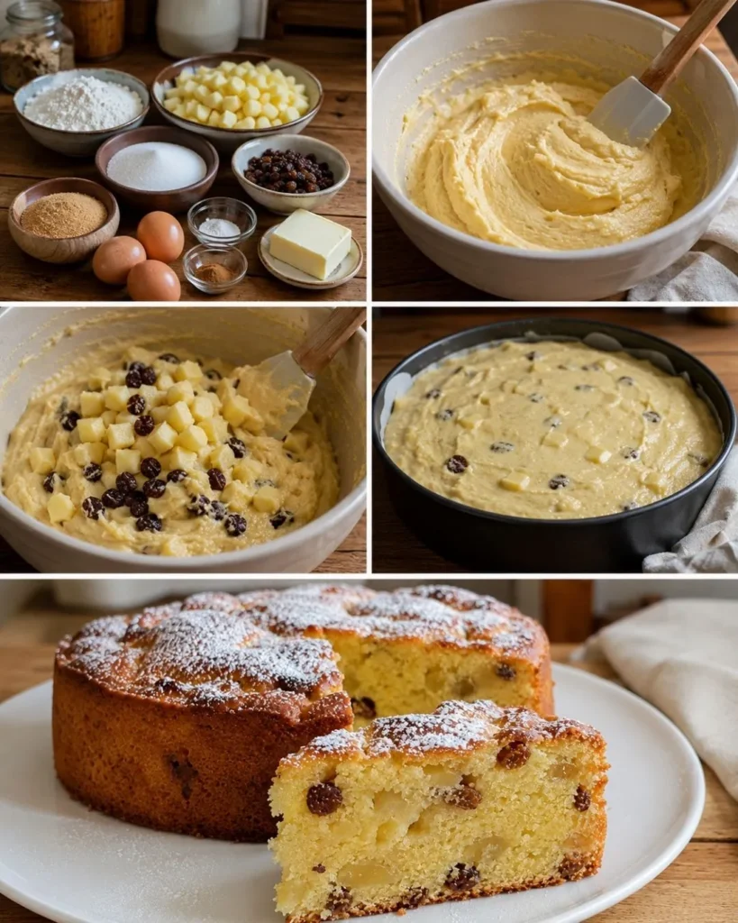 Préparation du Ingredients de Gâteau moelleux pomme rhum raisins
