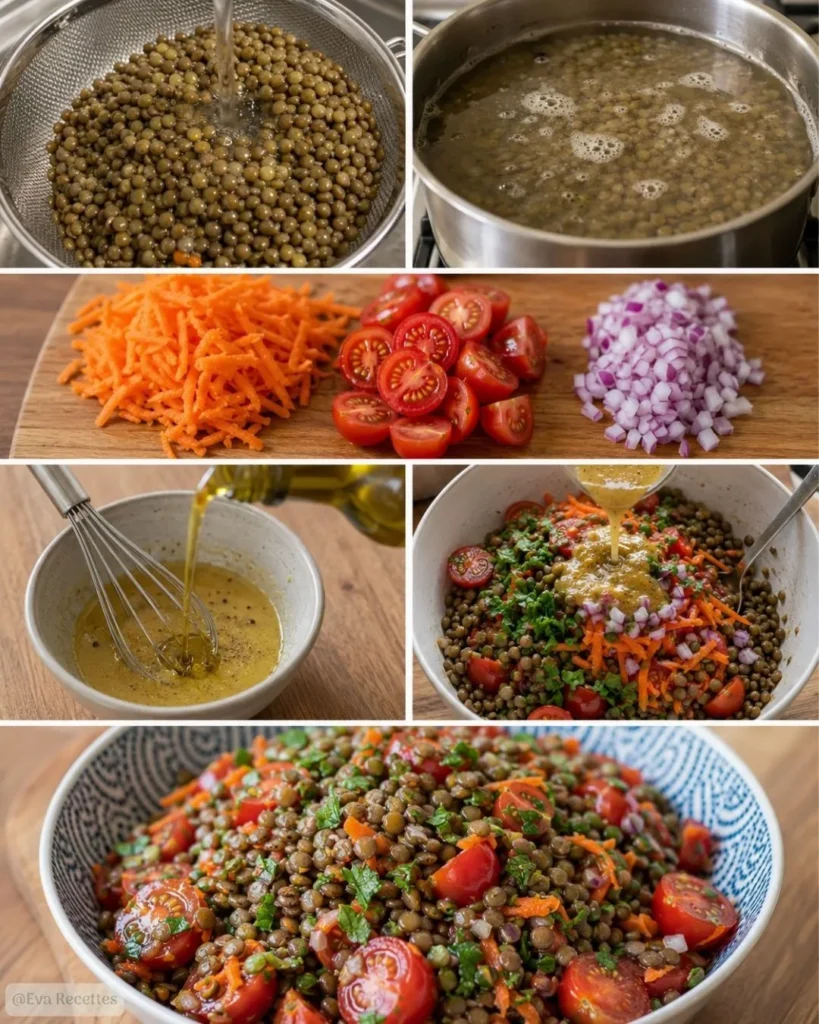 Salade de lentilles, tomates cerise et carotte 5 Préparation du Salade de lentilles, tomates cerise et carotte