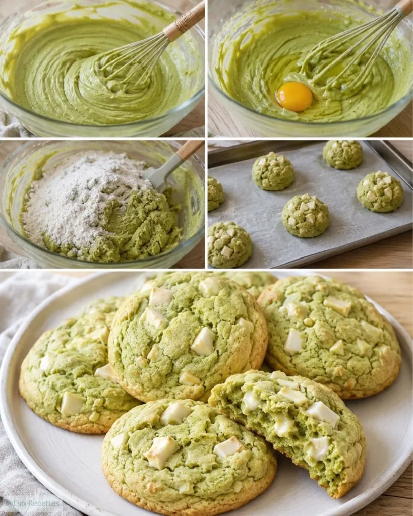 Cookies Pistache Chocolat Blanc Moelleux 7 Préparation Cookies Pistache Chocolat Blanc