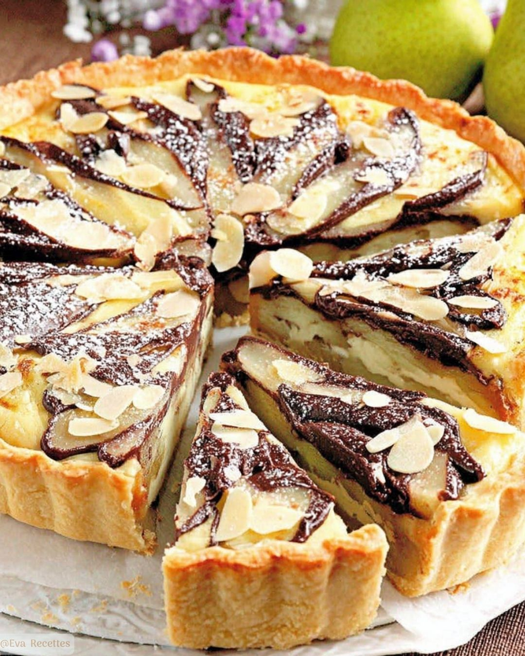 Tarte aux poires amandes et chocolat facile