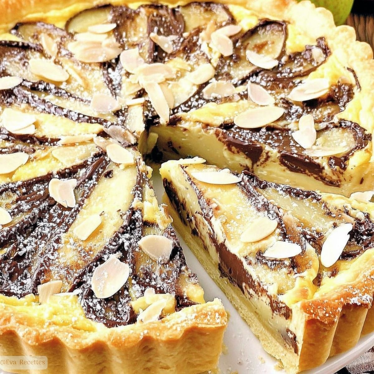 Tarte aux poires amandes et chocolat