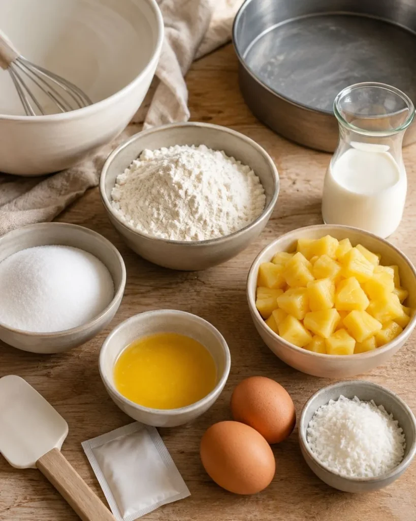 Gâteau Moelleux Ananas Coco Facile et Rapide 6 ingredients Gâteau Moelleux Ananas Coco