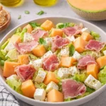 Salade melon feta jambon cru