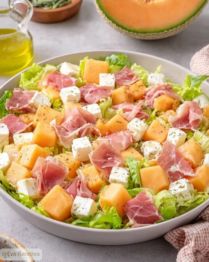 Salade Melon Feta Jambon Cru 3 Salade melon feta jambon cru Facile
