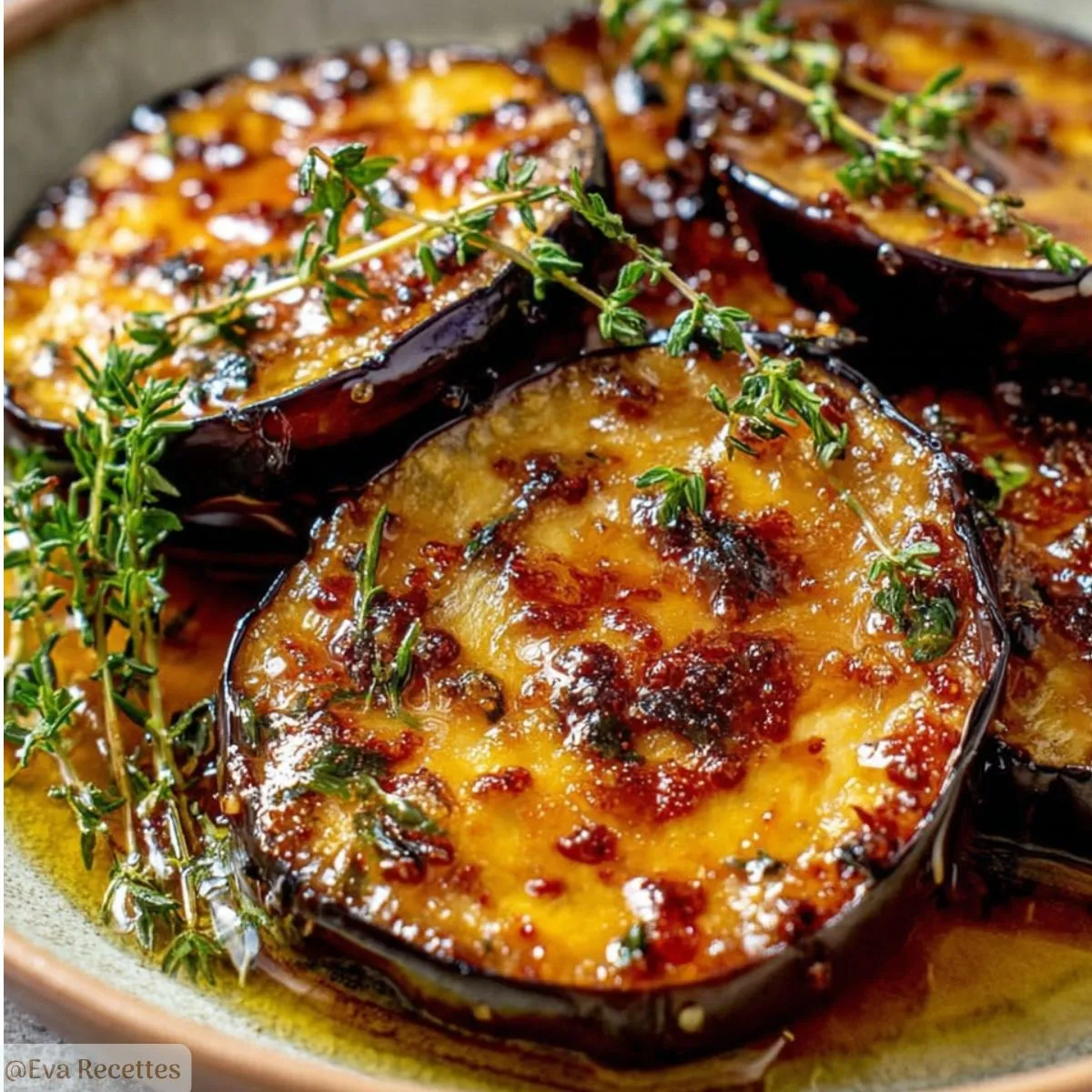 Aubergines Fondantes au Miel et Thym