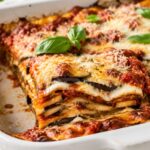 Aubergines à la Parmigiana gratinées mozzarella et parmesan