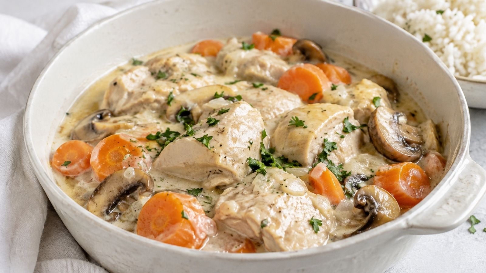 Accueil 2 Blanquette de Poulet aux Carottes et Champignons : Crémeuse et Facile