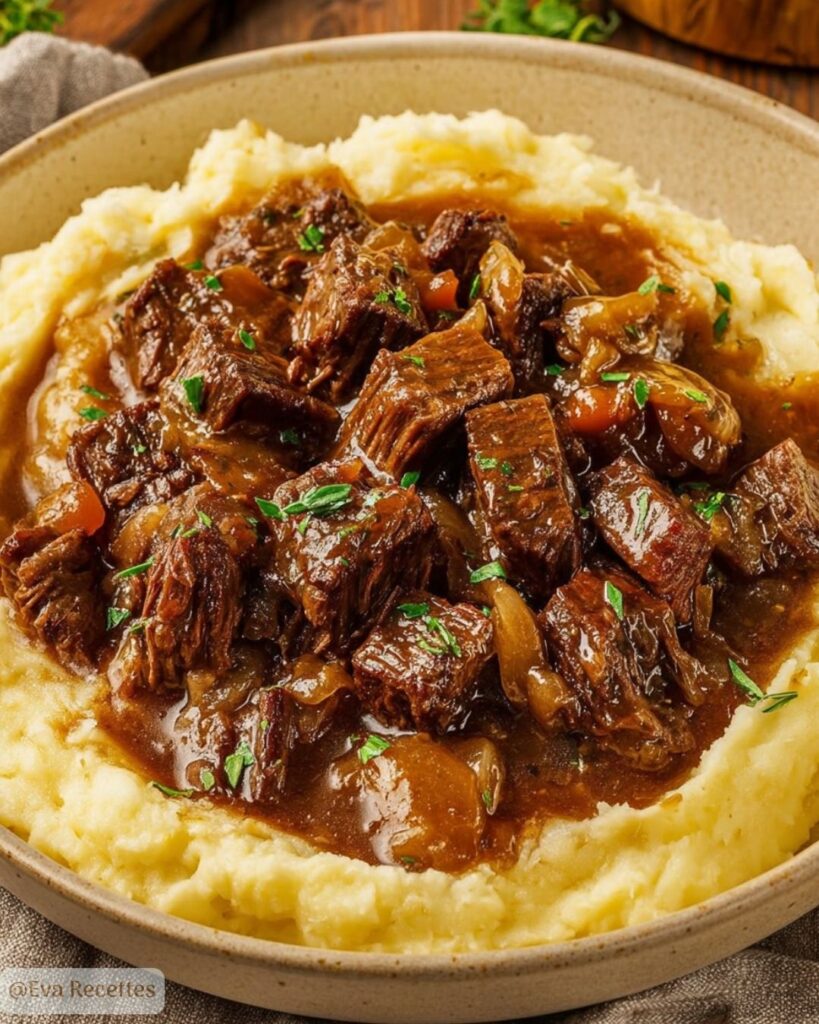 Bœuf Braisé en Sauce avec Purée Maison : un Plat Fondant et Réconfortant 3 Bœuf Braisé en Sauce avec Purée Maison
