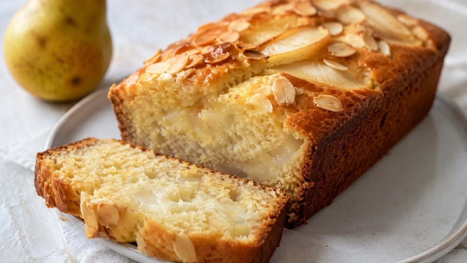 Accueil 1 Cake Moelleux aux Poires et Fleur d’Oranger : Parfumé et Fondant