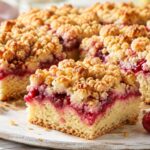 Crumb cake aux framboises moelleux et croustillant