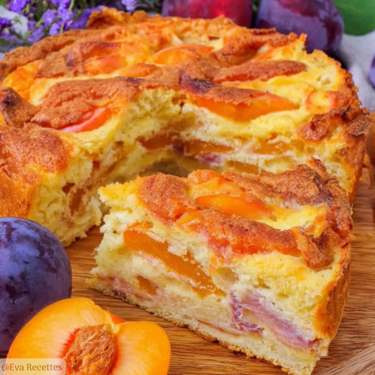 Accueil 3 Gâteau fondant aux pêches et abricots