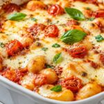 Gratin de gnocchis tomate mozzarella et basilic