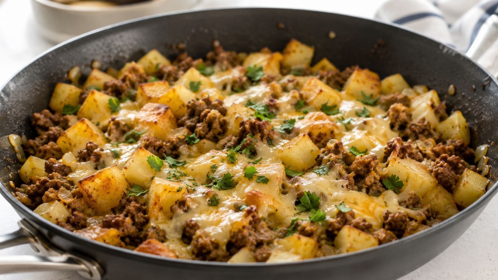 Poêlée de Pommes de Terre au Bœuf Haché et Fromage : Fondante et Dorée