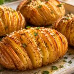 Pommes de terre accordéon au parmesan croustillantes au four