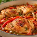 Poulet basquaise aux poivrons et tomates