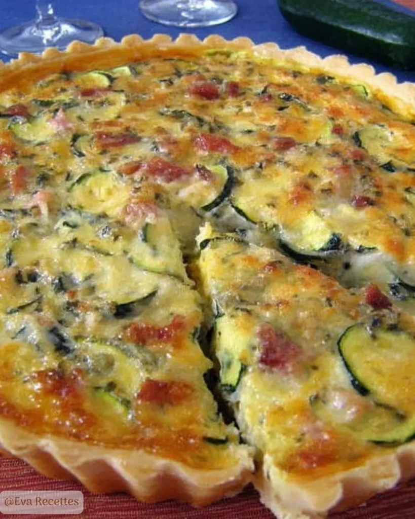 Quiche courgettes lardons oignons 2 Quiche courgettes lardons oignons Facile