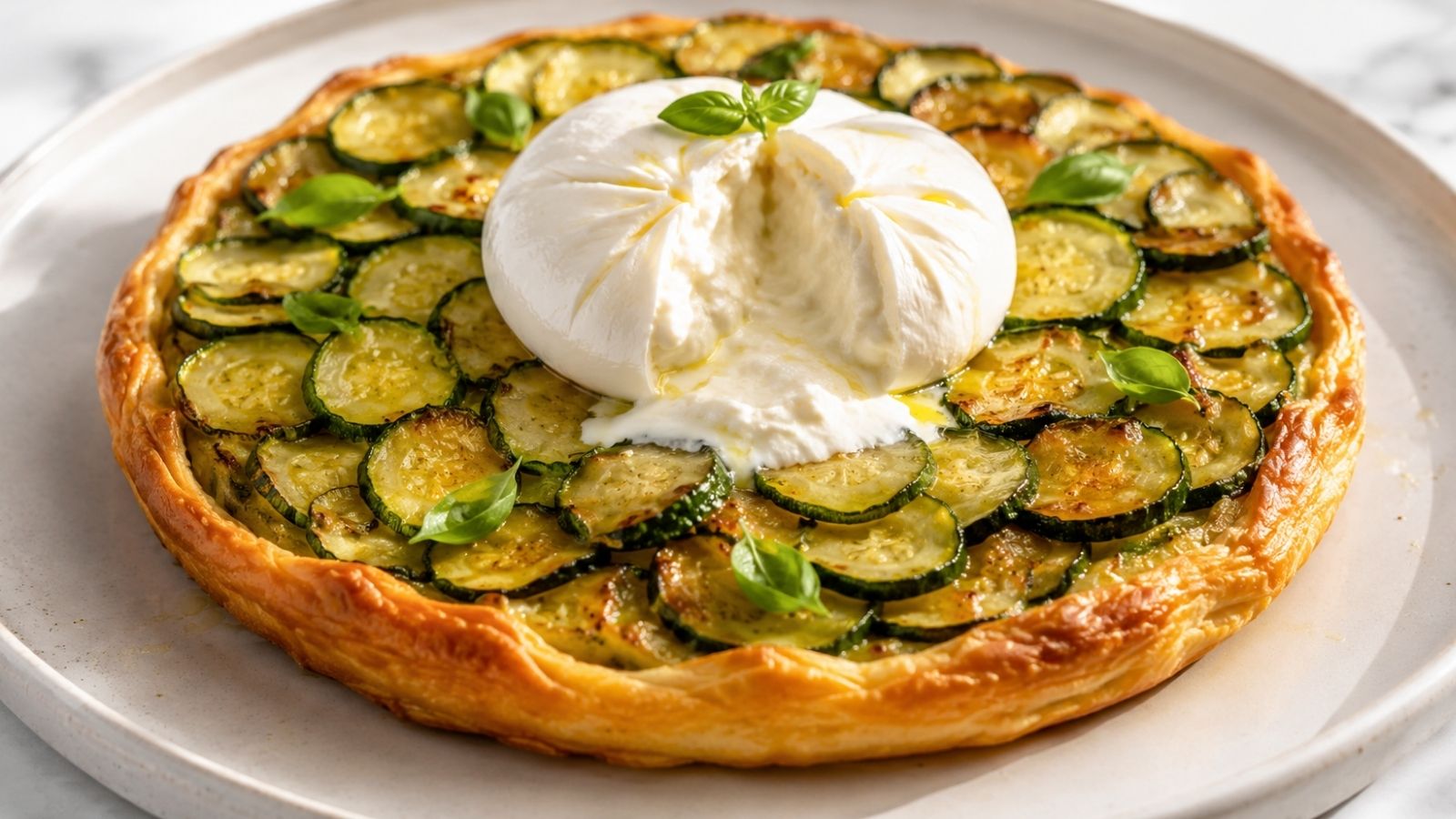 Tatin de Courgettes à la Burrata : Croustillante et Fondante