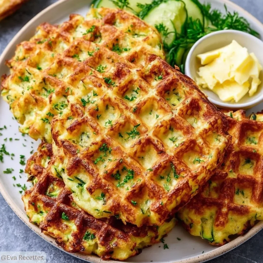 Gaufres salées courgettes fromage recette