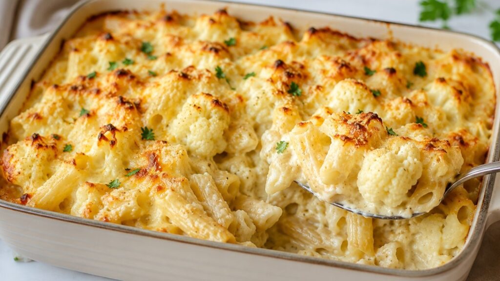 Gratin de Pâtes au Chou-Fleur et Comté : Crémeux et Doré 4 Gratin de pâtes au chou-fleur
