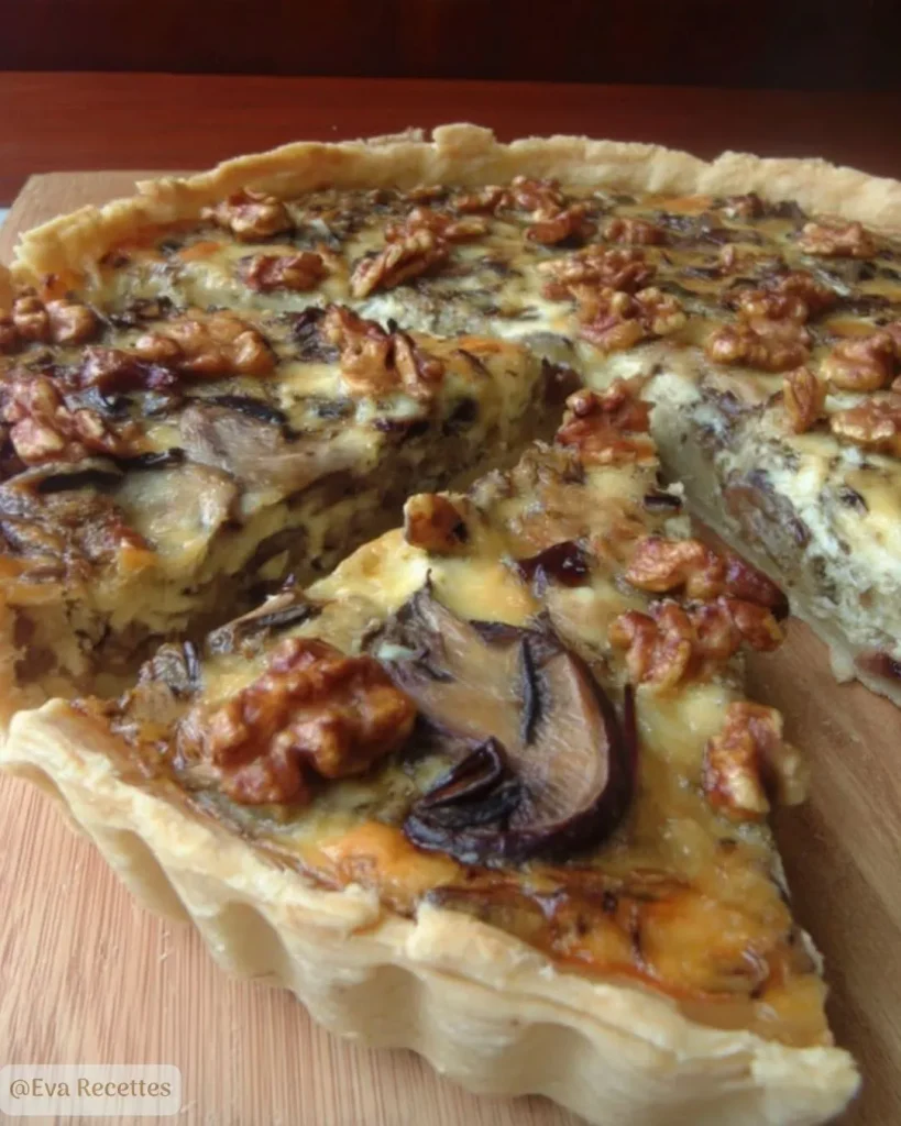 Tarte aux noix, échalotes et champignons 3 Tarte aux noix, échalotes et champignons facile