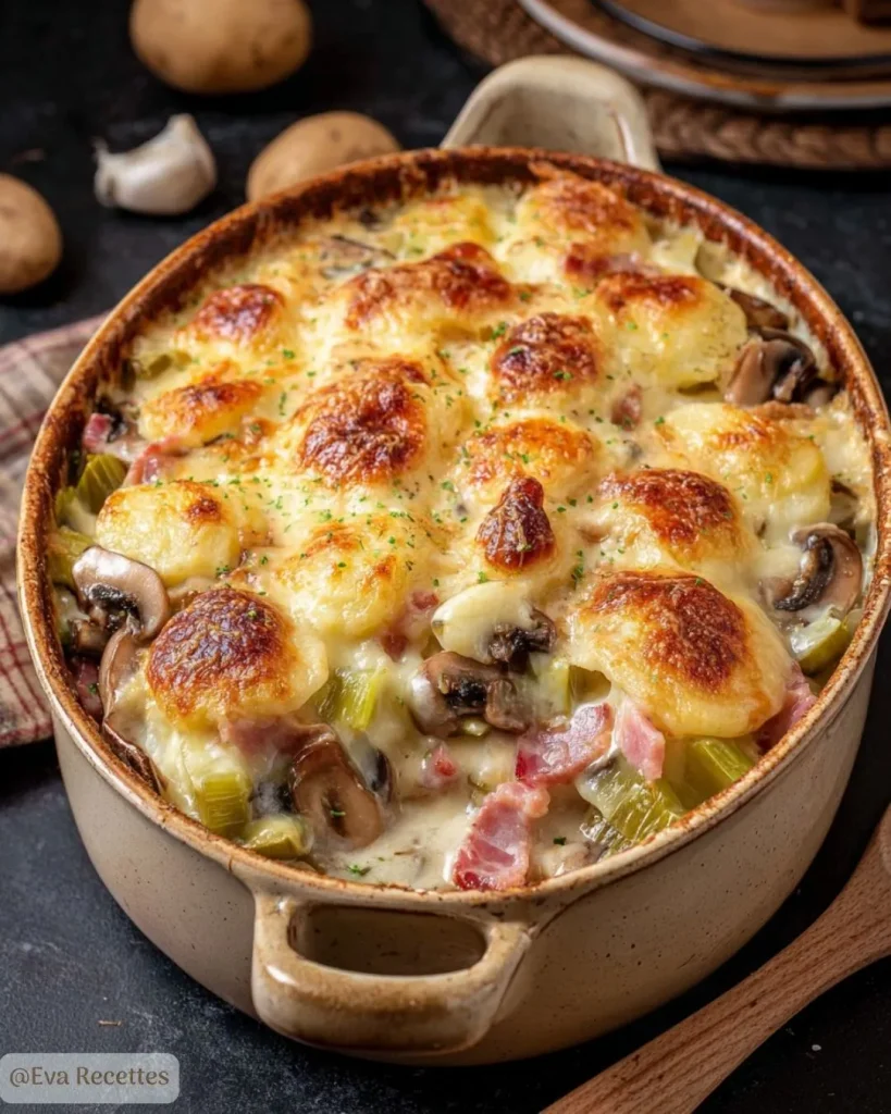 Tartiflette aux poireaux et champignons maison 3 Tartiflette aux poireaux et champignons maison
