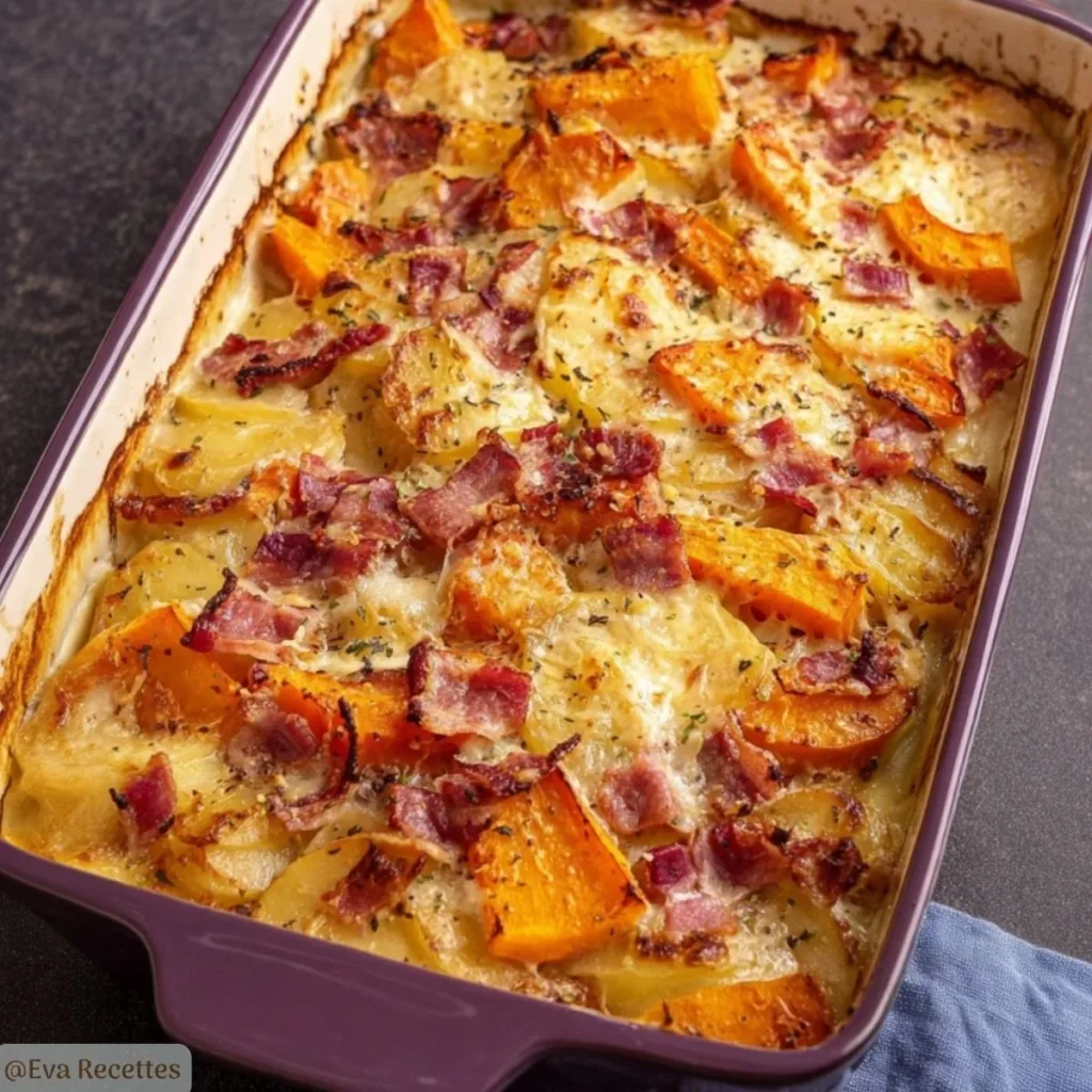 Tartiflette butternut lardons reblochon