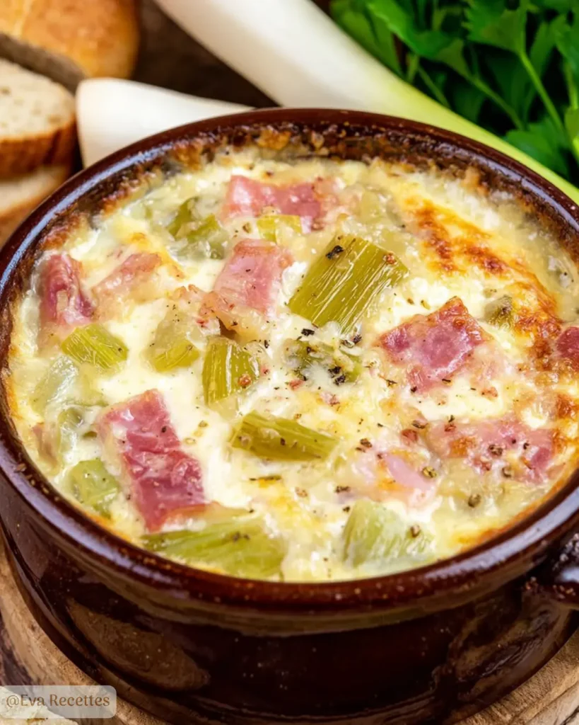 Cassolette de poireaux au camembert fondante 3 Cassolette de Poireaux au Camembert et Jambon