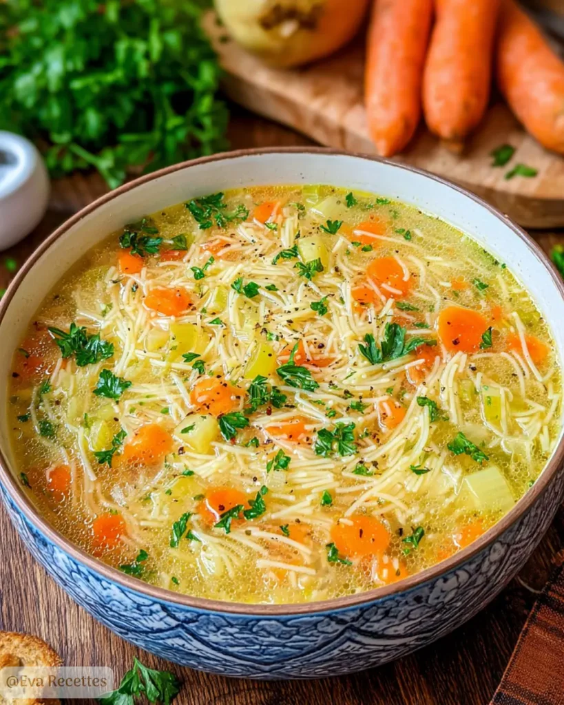 Soupe aux vermicelles et petits légumes maison 3 Soupe Maison aux Vermicelles et Petits Légumes